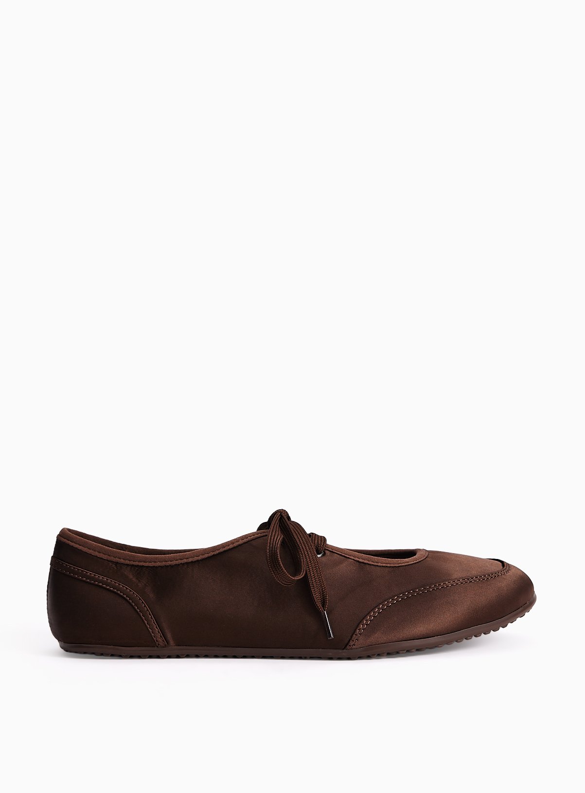 Chocolate Satin Sporty Ballerina Shoes 7 - Image 2 thumbnail